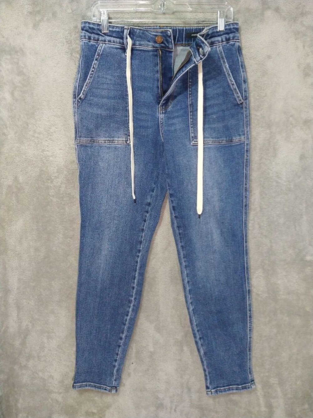 Judy Blue Joggers Womens 7/28 Denim High Waist Stretch Drawstring Medium Wash - Picture 1 of 10